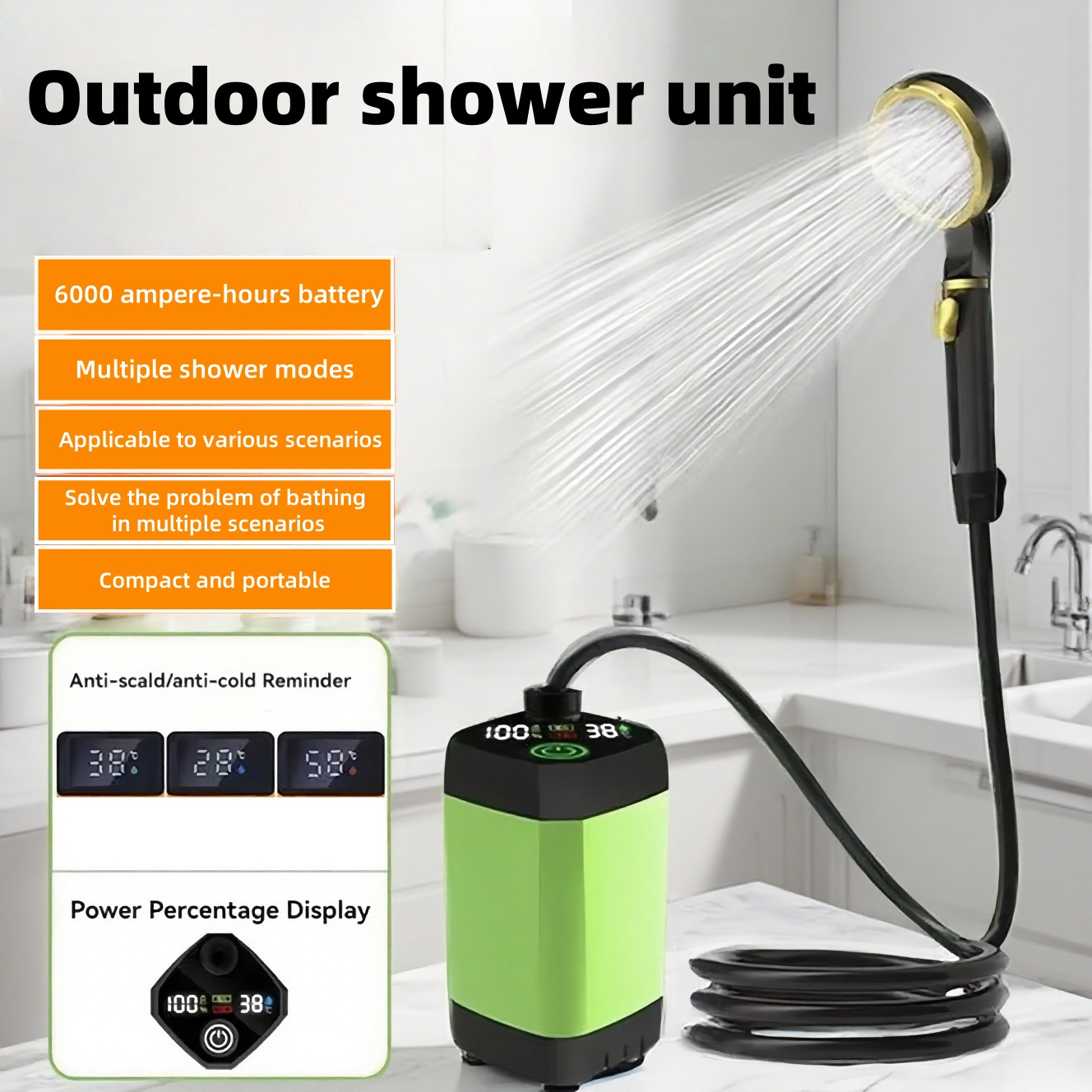Outdoor Adventure Trips - Portable outdoor electric shower unit, with
