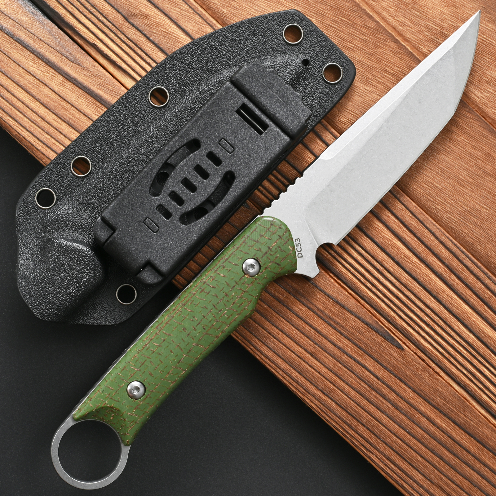 Survival Knife Full Tang - Eafengrow FF106 Fixed Blade Knife DC53