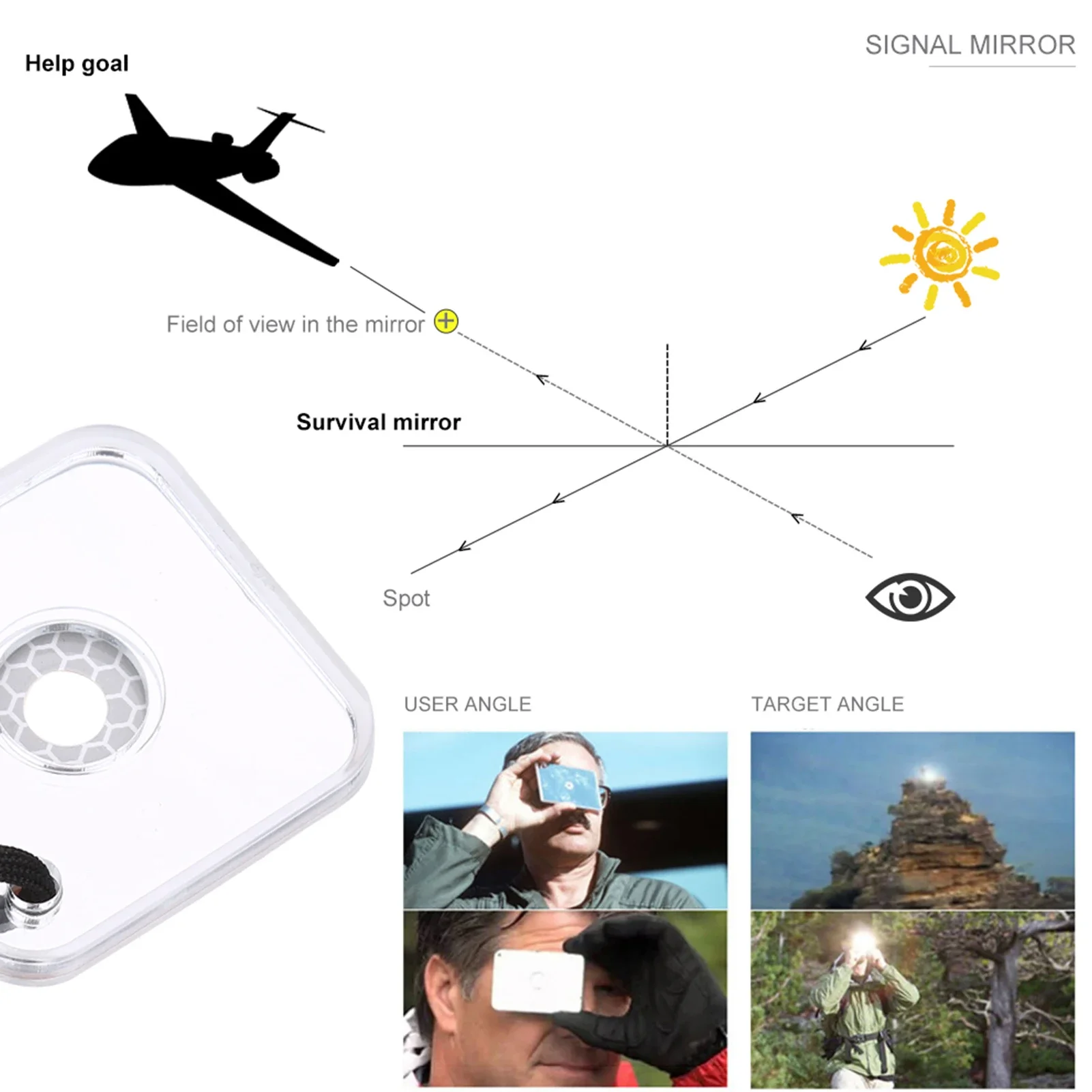 Outdoor Multifunctional Surviv – Signal Mirror Rescue recenzja i cena