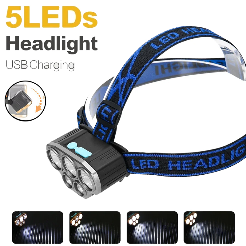 Rechargeable 5 LED Headlight U – Headlamp Waterproof Rechargeable recenzja i cena