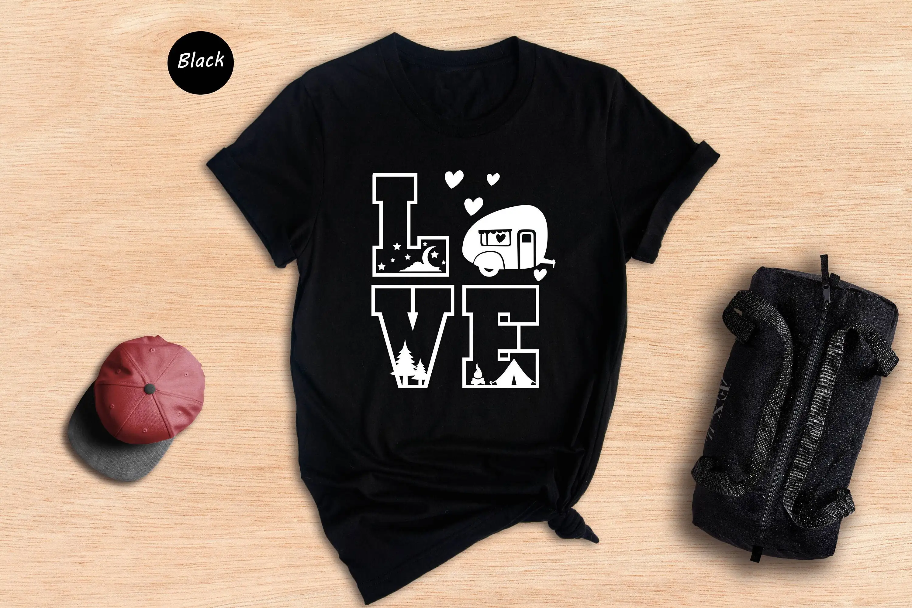 Camping T Shirt Adventure Love – Outdoor Adventure Vacations For Families recenzja i cena