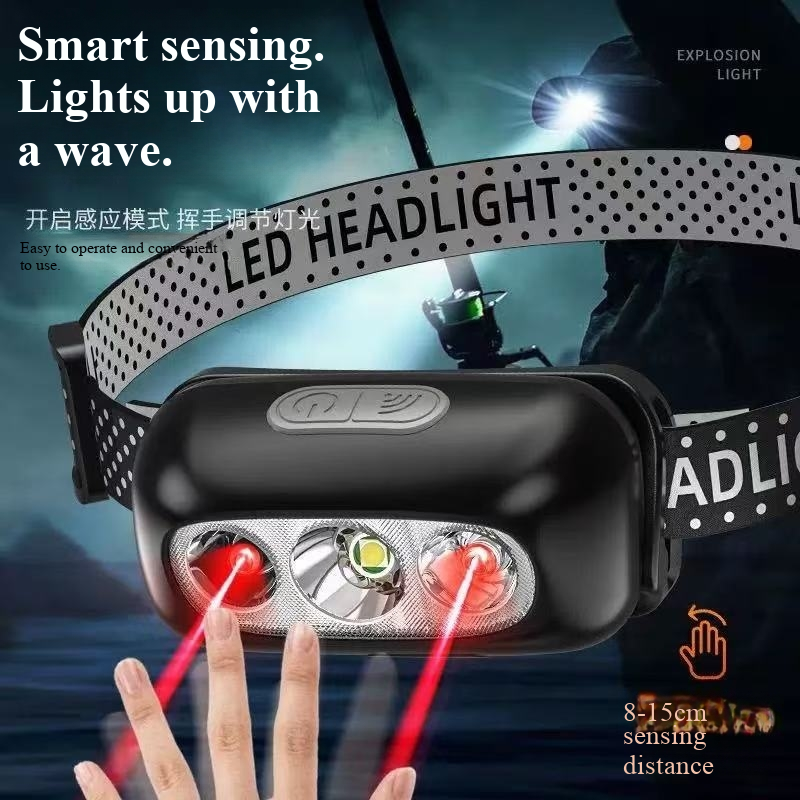 Strong light sensing headlamp, – Headlamp Waterproof Rechargeable recenzja i cena